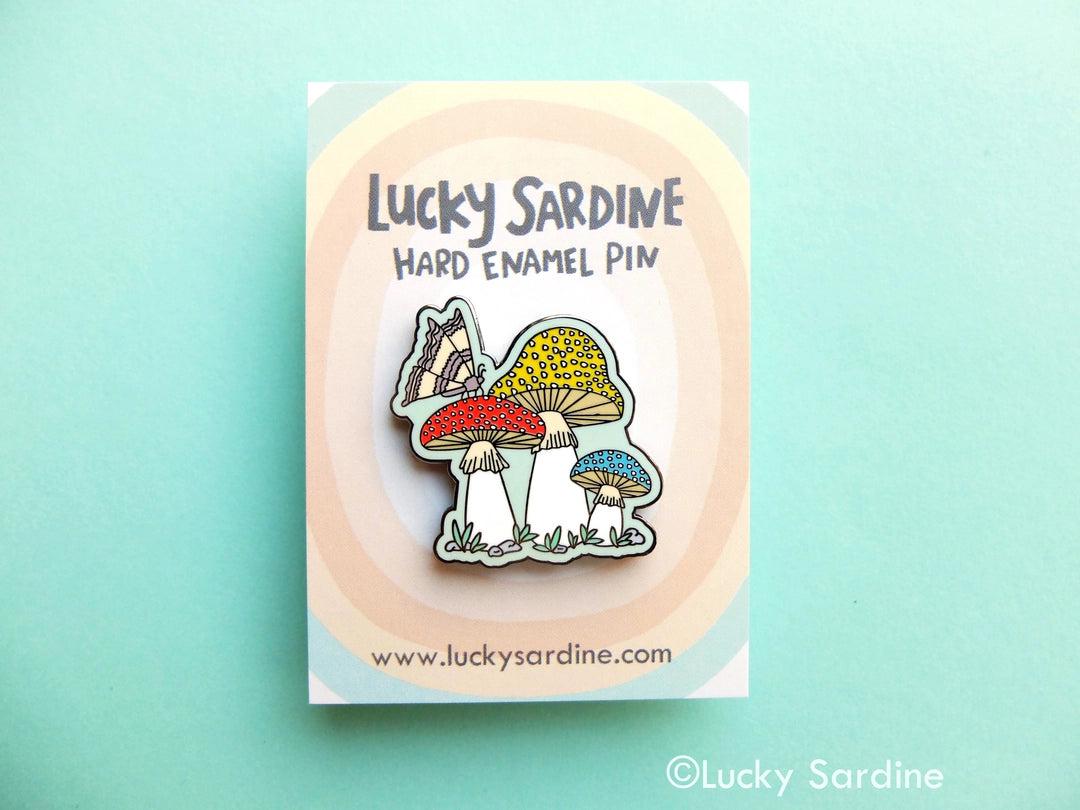 @51 Mushroom Moth Enamel Pin