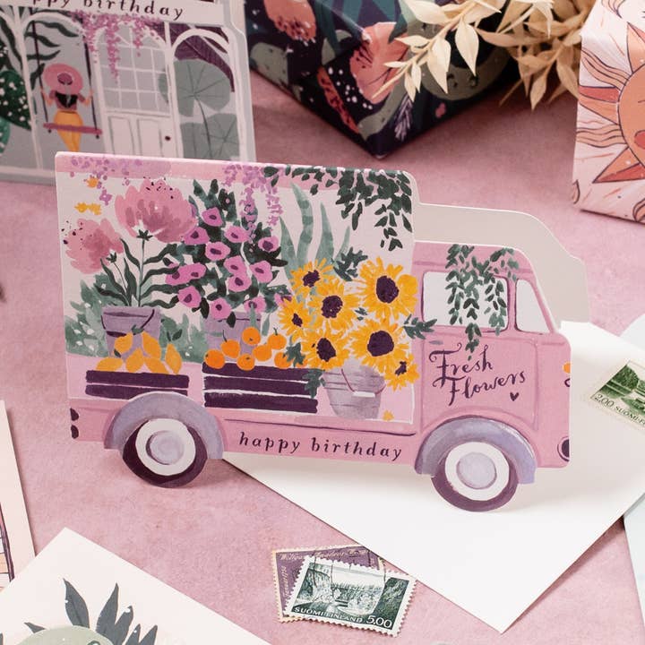 Flower Truck Birthday Card