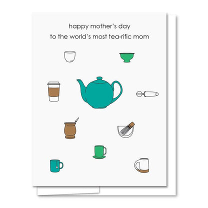 Tea-rific Mom Letterpress Mother's Day Card