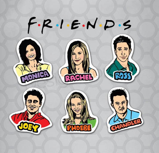 Friends characters Die Cut Stickers 6 Pack