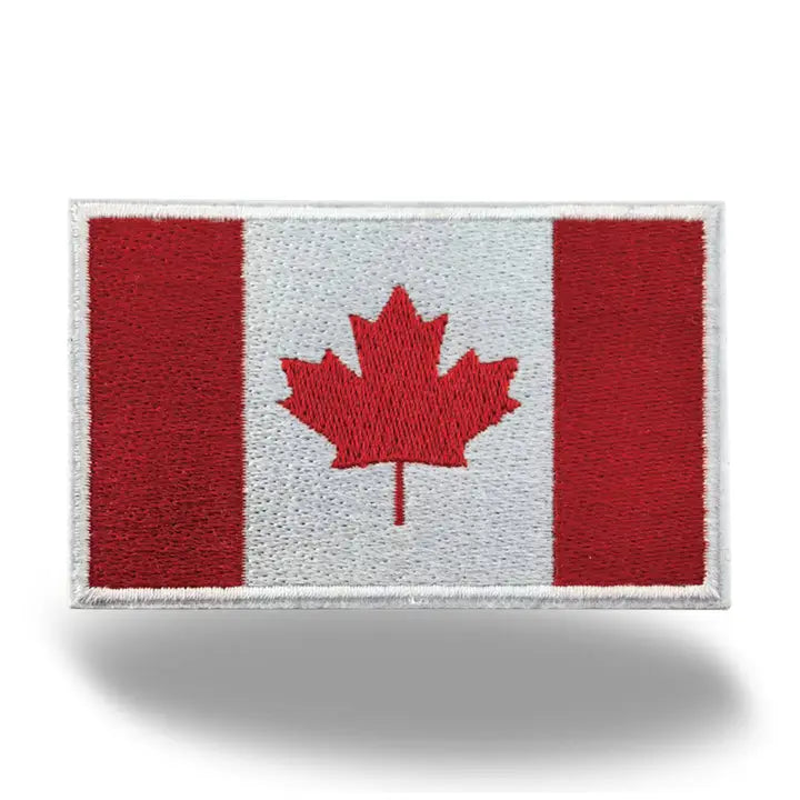 Canada Flag Embroidered Patch, Maple Leaf Iron-On