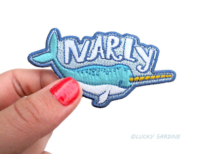 #64 Narwhal, "NARLY" Embroidered Patch