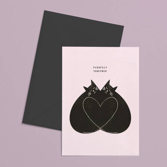 Purr-fect together cat card