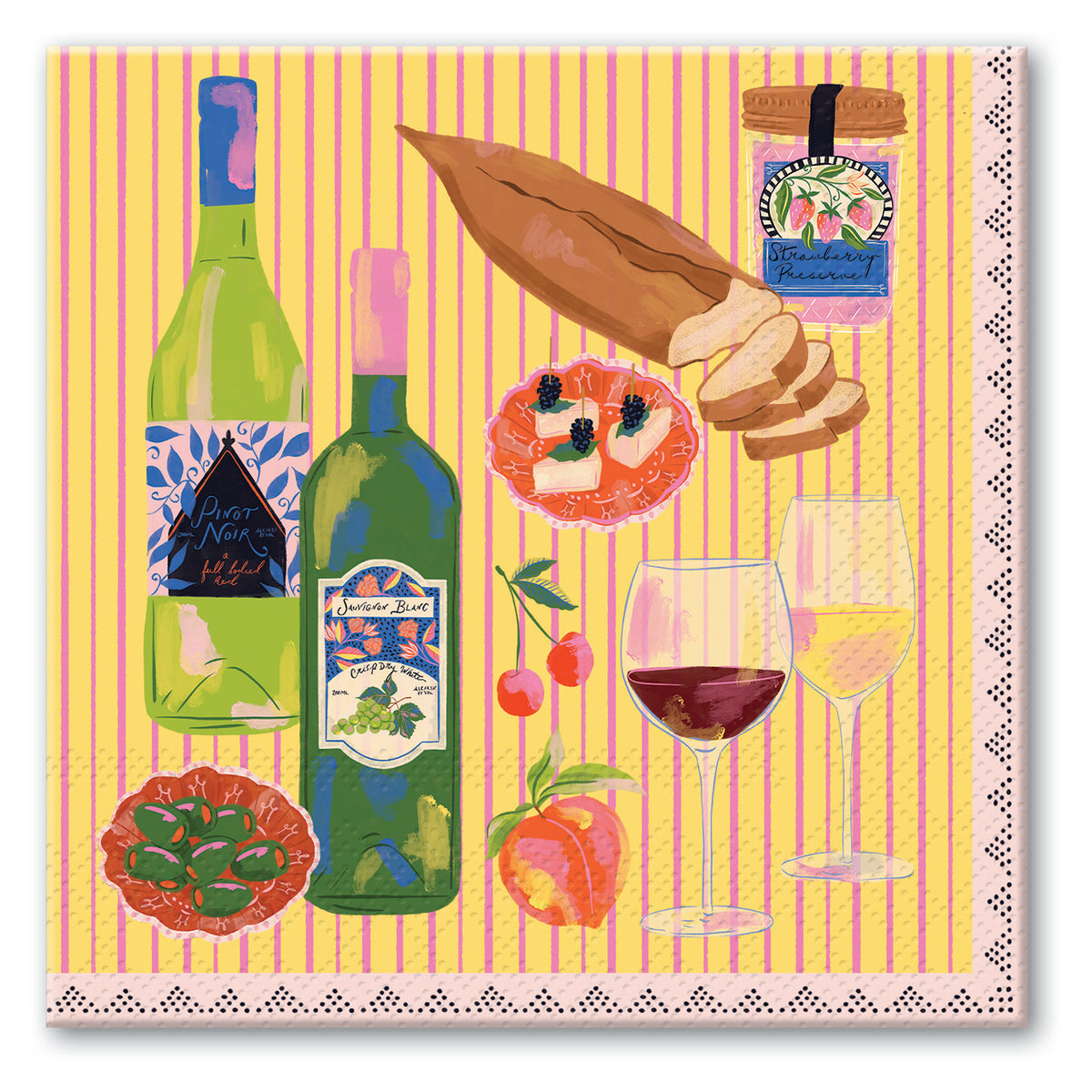 Sip & Savor Beverage Napkin Wine