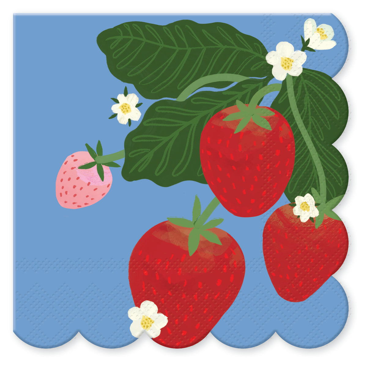 Fruit & Fleur Strawberries Beverage Napkin