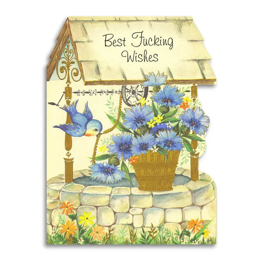 Best Fucking Wishes Funny Vintage Card