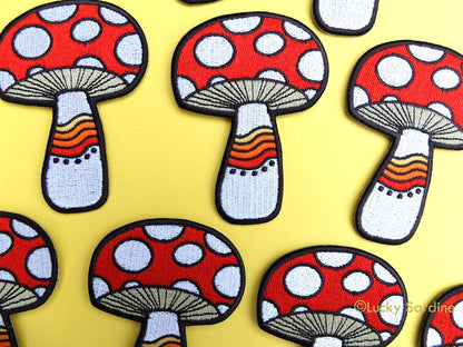 #47 Mushroom Rainbow Embroidered Patch