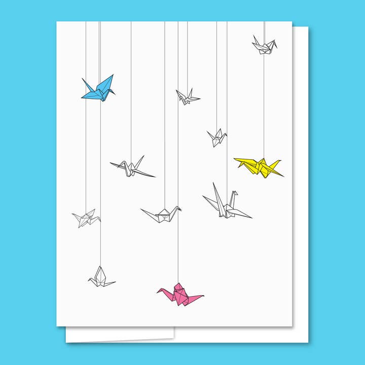 Paper Cranes Letterpress Card