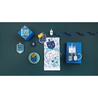 Deco Dreidels Printed Tea Towel