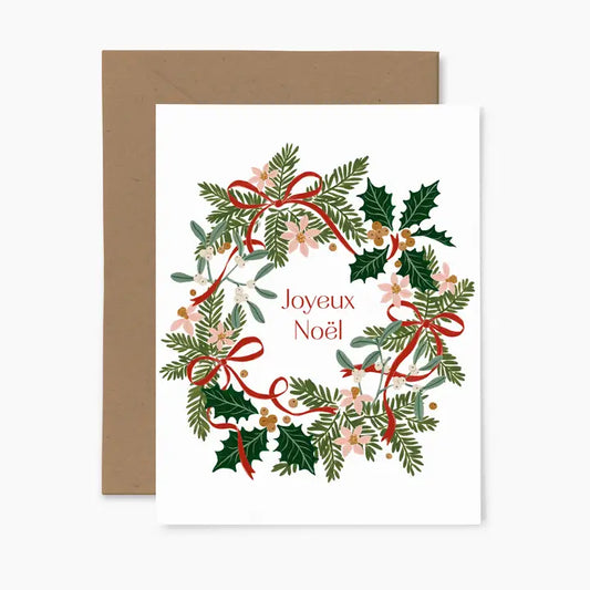 Christmas Wreath Joyeux Noel Card
