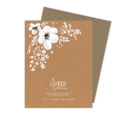 Happiest Wedding Day White Floral Card