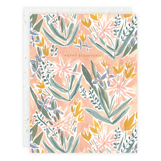 Happy Beginnings Wedding Card