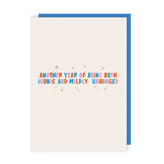 Hot Foil Mildly Unhinged Birthday Card