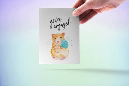 Hamster Diamond Engagement Ring Card