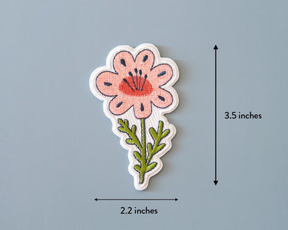 #137 Pink Floral Iron-On Patch