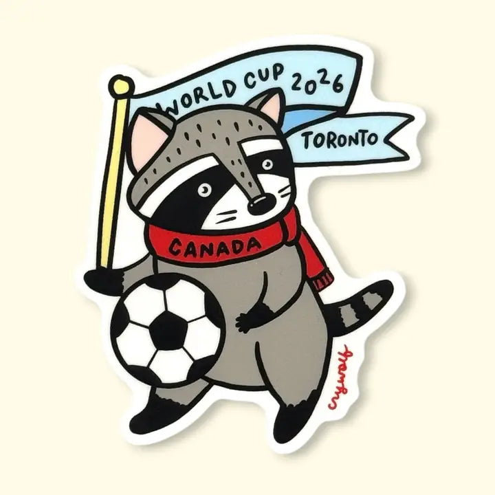 S4 World Cup Soccer Raccoon Sticker