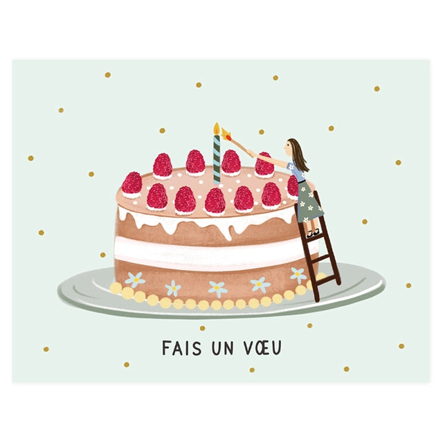 Fais un Voeu Cake Card