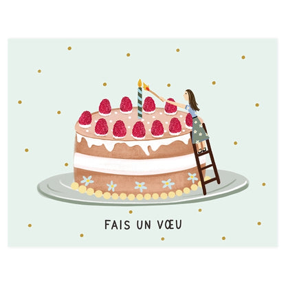 Fais un Voeu Cake Card