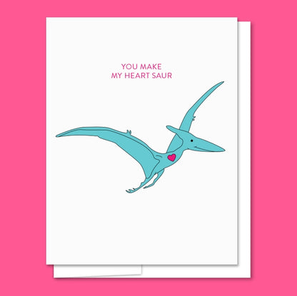 Heart-saur Letterpress Card