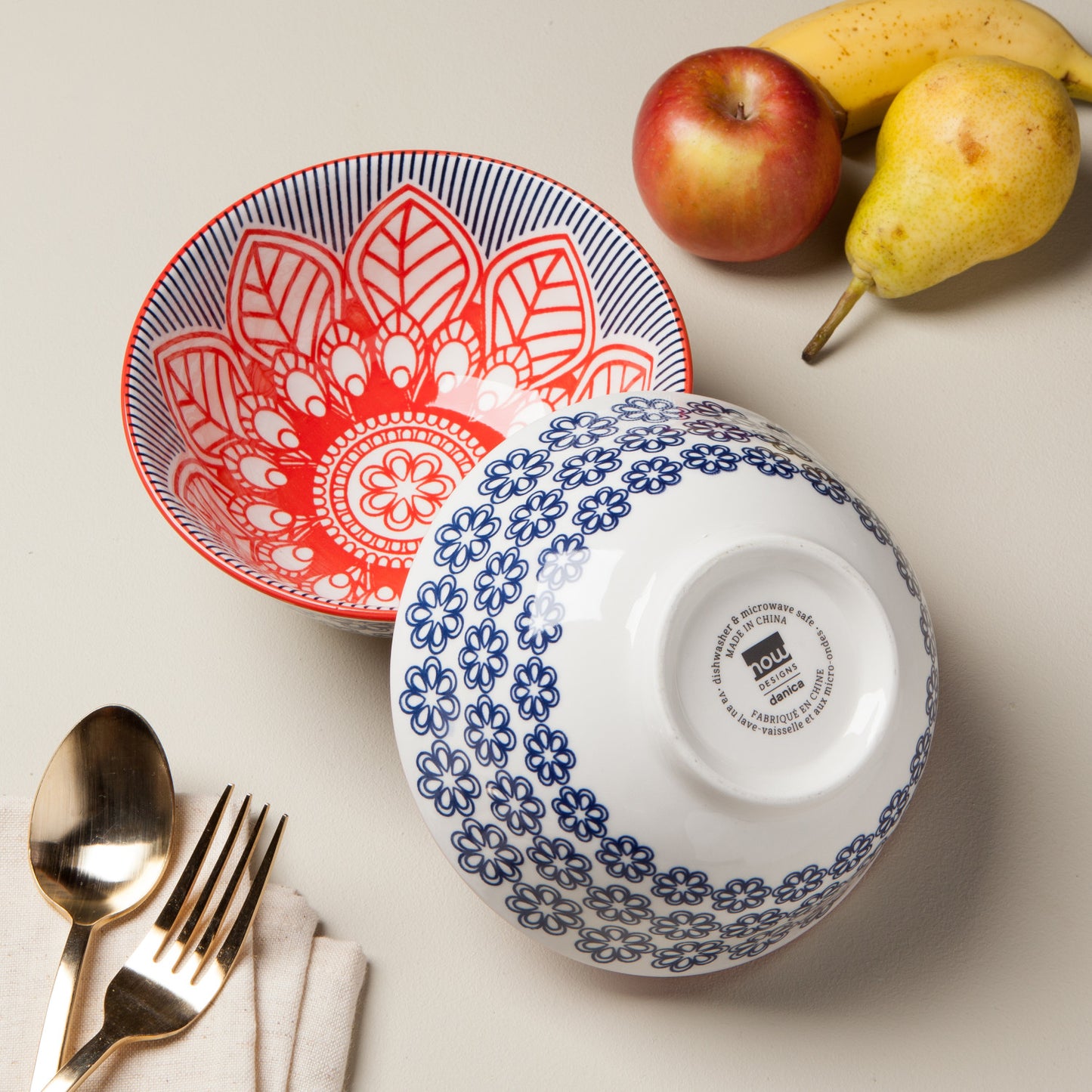 6" Stamped Bowl Red Floral