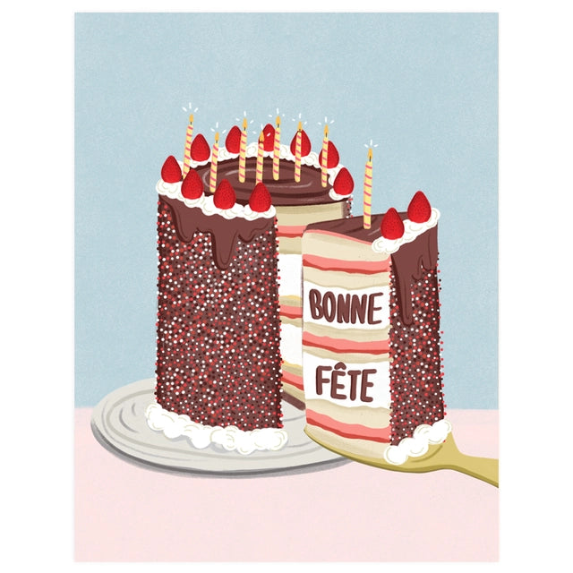 Cake Slice Bonne Fete Card