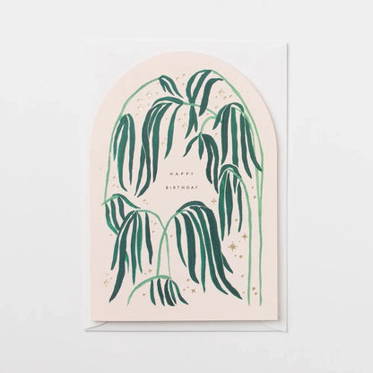 Happy Birthday - Starry Palms Die Cut Card