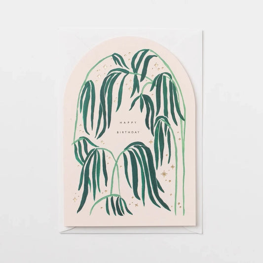 Happy Birthday - Starry Palms Die Cut Card