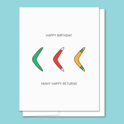 Boomerang Letterpress Birthday Card