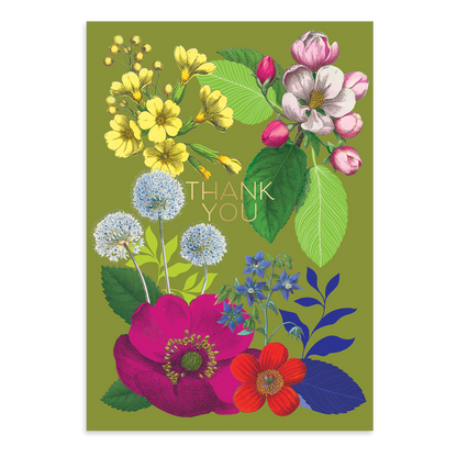 Vintage Floral Flower Thank You Boxed Note Cards