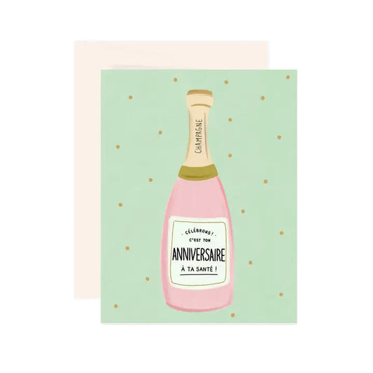 Anniversaire Champagne Card