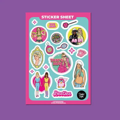 90's Girl Clueless, Britney, Paris Hilton Sticker Sheet