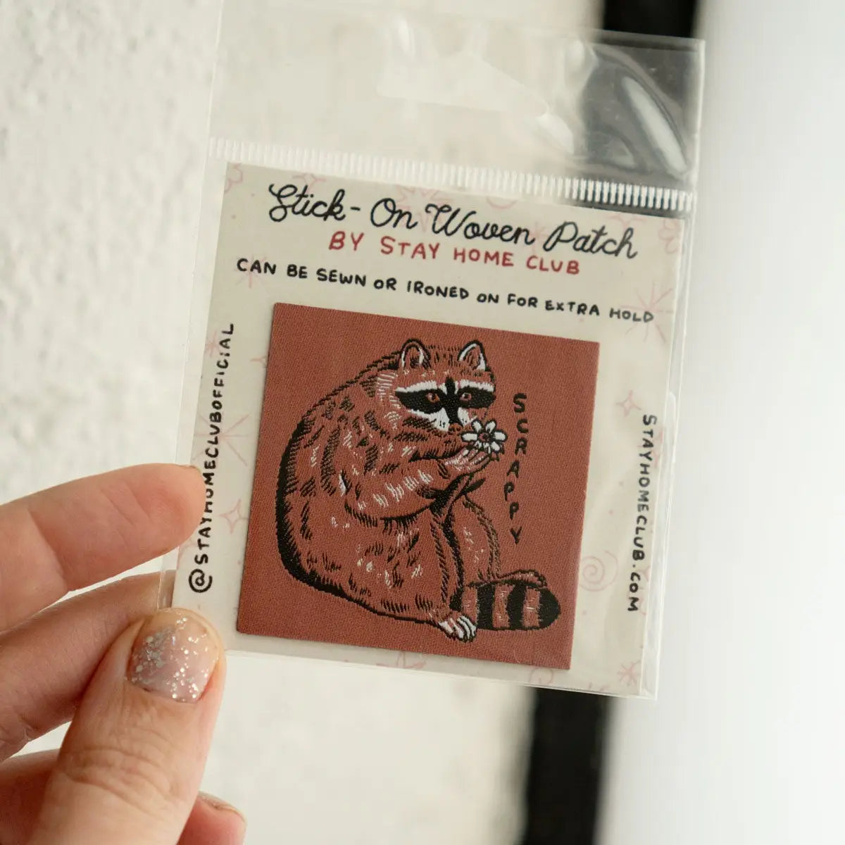 #43 Scrappy Raccoon - Woven Sticky Patch