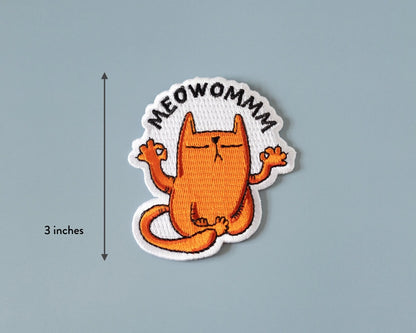 #134 Meditating Cat Iron-On Patch