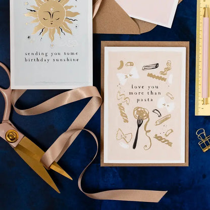 Love You More Than Pasta Love Card