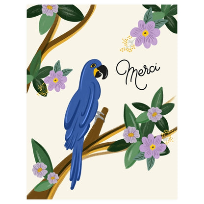 Blue Macaw Merci Card