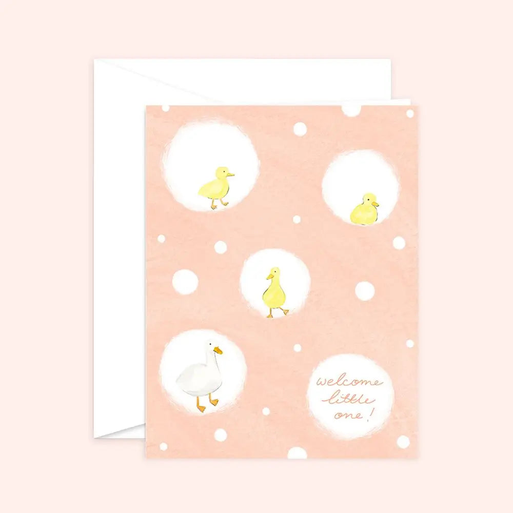 Baby Ducklings Welcome Little One Greeting Card