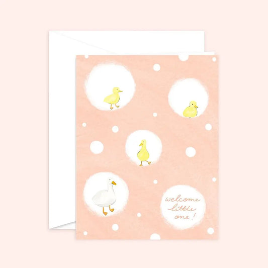Baby Ducklings Welcome Little One Greeting Card
