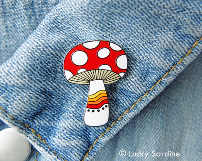 @44 Mushroom Rainbow Enamel Pin