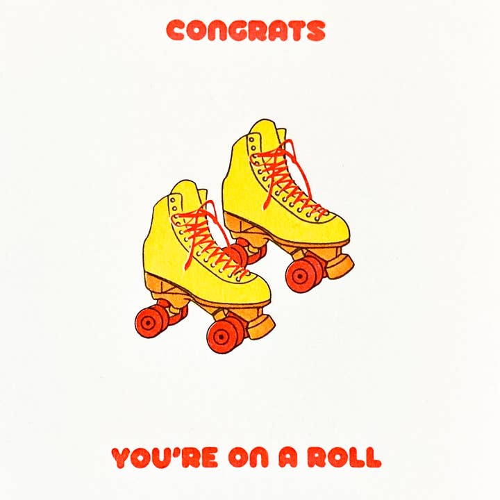 Roller Skate Letterpress Card