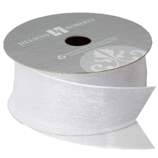 Solid Sheer Ribbon 1 1/2" White