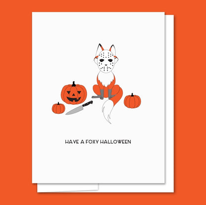 Foxy Halloween Letterpress Halloween Card