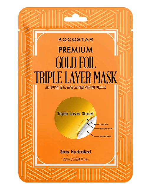Premium Gold Foil Triple Layer Mask
