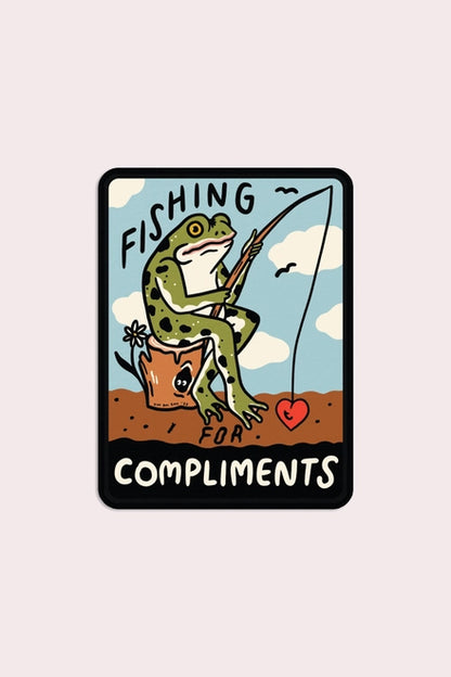 S115 Fishing for Compliments Vinyl Sticker