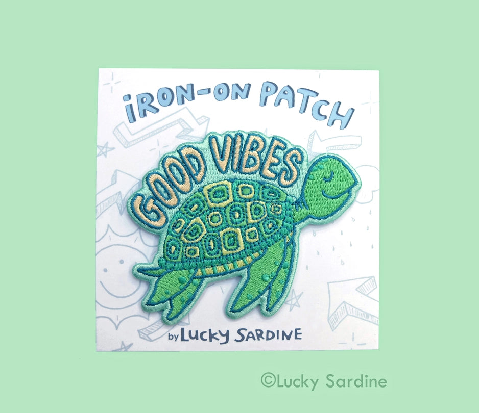 #52 Sea Turtle, Good Vibes Embroidered Patch