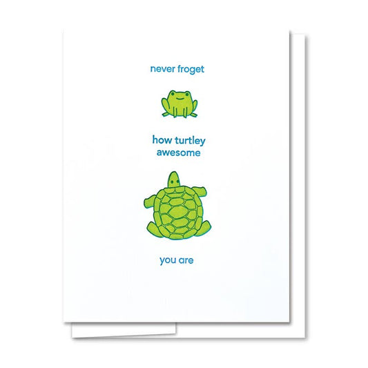 Turtle-y Awesome Letterpress Card