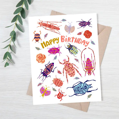 Beetles and Bugs Happy Birthday Card