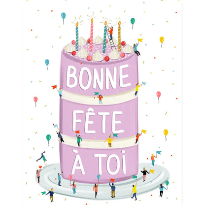 Bonne Fete Cake Card