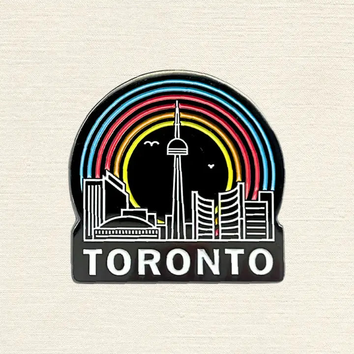 Toronto Retro Rainbow Skyline Enamel Pin