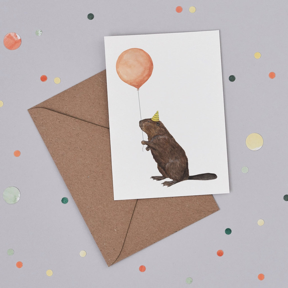 Balloon Animal Beaver Card