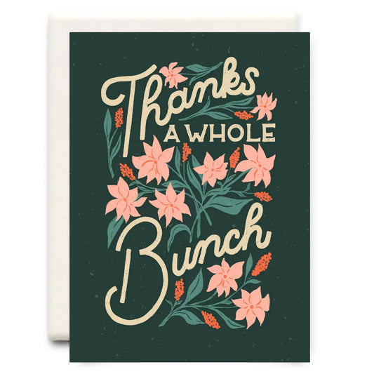 Thanks a Whole Bunch Green Thank You Greeting Card